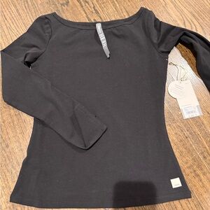 Vuori Black Long Sleeve boat Neck Top